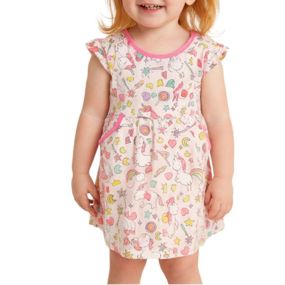🔥 5 for $30 🔥 Swiggles Toddler Girls’ Unicorn & Rainbow Print Dress | 2T